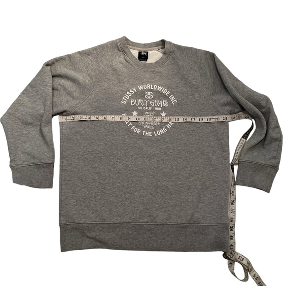 Stussy Worldwide Inc. Rare Heather Gray sweatshirt Vintage size L - Picture 3 of 5